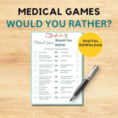 a medical game with the words would you rather know?