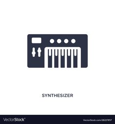 synthesizer icon on white background from music collection