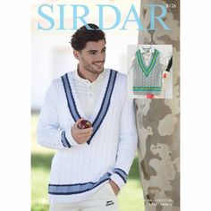 Cricket Sweater and Tank Top in Sirdar No1 | Men's Knitting Pattern Cricket Sweater, Intermediate Knitting Patterns, Long Jackets For Women, Creative Arts And Crafts, Detailed Sweater, Sweater Tank Top, Sweater Tank, Creative Hobbies, Men's Knit