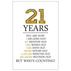 a card with the number twenty years written in gold and black on it's front