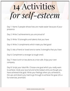 Self Esteem Activities, Building Self Confidence, Building Self Esteem, Therapy Worksheets, Self Confidence Tips, Journal Writing Prompts, Low Self Esteem