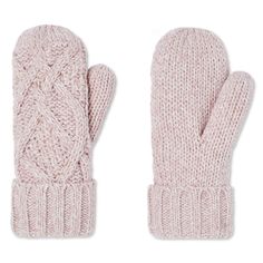 You’ll be ready to brave the cold when you’re wearing Time and Tru women's cable knit mittens. Made of cozy cable knit, these mittens are perfect for chilly days. The ribbed, folded cuffs add a touch of texture while the all-over pattern makes them easy to pair with any outfit. Finish off your winter looks with these must-have mittens. Don't let the cold weather stop you from looking fashionable and feeling comfortable. Gloves & Mittens Clothing, Shoes & Accessories Cable Knit Mittens, Winter Mittens, Winter Gloves, Knit Mittens, Winter Clothes, Christmas Wishlist, Pink Fabric, Winter Looks, Mitten Gloves