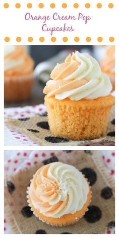 orange cream pop cupcakes with white frosting