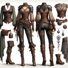 Dnd Sorcerer Outfit, Dnd Rogue Outfit, Fantasy Clothing Design, Balance Diet, Ren Faire Outfits, Fantasy Outfits