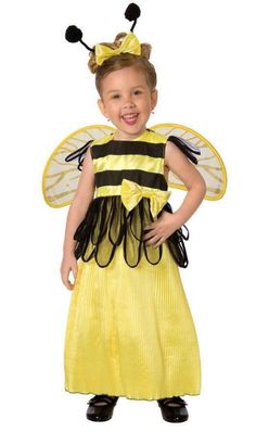 GIRLS TODDLER HONEY BUMBLE BEE HALLOWEEN COSTUME 1T-2T LF1037T Description   HONEY BEE COSTUME Bee stripe dress with bow, an antennae headband with bow and bee wings Size 1T-2T LF1037 BRAND NEW AND FROM A SMOKE FREE ENVIRONMENT Honey Bee Costume, Antennae Headband, Bumble Bee Costume, Toddler Costumes Girl, Yellow Striped Dress, Headband With Bow, Bee Wings, Bee Costume, Toddler Halloween Costumes