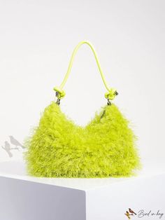 Bird in Bag - Womens Autumn Style Fluffy Soft Candy-Colored Satchel Shoulder Bag, Winter Cute Plush Clutch, and Vacation Green Casual Party Bag, Spring Casual Party Shoulder Bag, Casual Spring Party Shoulder Bag, Casual Party Bags For Spring, Casual Spring Party Bags, Green Shoulder Bag For Spring Party, Spring Green Shoulder Bag For Party, Casual Green Shoulder Bag For Evening, Casual Green Evening Shoulder Bag