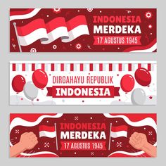 two banners for indonesia's independence day