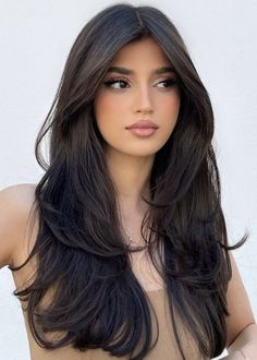 Haircuts For Long Hair With Layers, Brown Hair Inspo, Hair Inspiration Long, Hairstyles For Layered Hair, Long Layered Haircuts, Long Dark Hair, Haircuts For Medium Hair, Haircuts Straight Hair, Long Layered Hair