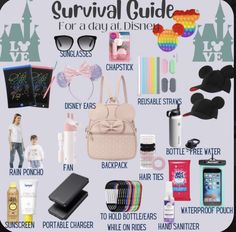 the ultimate disney world survival guide for a day at disney world, including beauty products and makeup