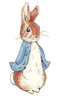 a watercolor drawing of a brown and white rabbit wearing a blue jacket with buttons on it's chest