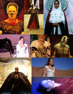 many different pictures of people in costumes