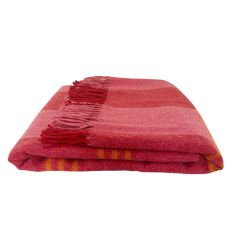 a red and yellow blanket folded on top of each other