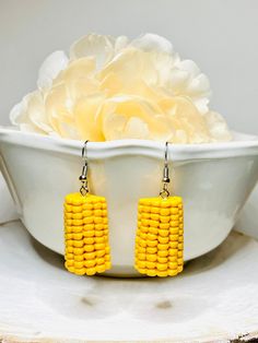 Corn On The Cob Earrings Kuwaii Food Earrings Summer | Etsy Corn Earrings, Handmade Yellow Jewelry For Birthday, Novelty Summer Jewelry Gift, Yellow Handmade Novelty Jewelry, Handmade Yellow Novelty Jewelry, Novelty Jewelry Gift, Personalized Yellow Earrings For Gift, Novelty Earrings, Miniature Food Jewelry