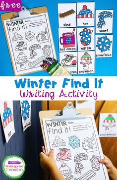 the winter find and write activity for kids