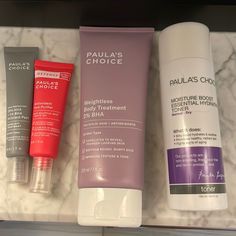 - Skin Perfecting 25% Aha +2% Bha Exfoliant Peel Retail $39 - Antioxidant Pore Purifier With Salicylic Acid + White Tea Retail $31 - Weightless Body Treatment 2% Bha Salicylic Acid + Antioxidants Retail $28 - Moisture Boost Essential Hydrating Toner Retail $21 $119 Retail Total Bha Exfoliant, Coconut Lotion, Paula's Choice Skincare, Homemade Body Butter, Skincare Bundle, Lotion Gift, Body Lotion Cream, Hydrating Toner, Repair Cream