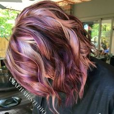 Red Violet Hair Color, Red Violet Hair, Violet Hair Colors, Undercut Haircut, Bob Hair Color, Violet Hair, Lilac Hair, Ombre Hair Color, Hair Color And Cut