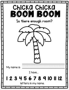 a printable book with the words boomboom and a palm tree on it