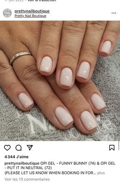 Opi Bridal Nails, Milky White Nail Color Name, Oatmeal Nail Color, Top Opi Nail Colors, Neutral Mani Pedi Combos, Neutral Spring Nails Dip, Opi Neutral, Pink Tip Nails, Natural Nails Manicure