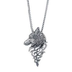 Celtic Wolf Necklace Wolf Pendant, Mountain Jewelry, Cosplay Jewelry, Wolves Pendants, Wolf Necklace, Head Necklace, Wolf Jewelry, House Stark, Silver Wolf