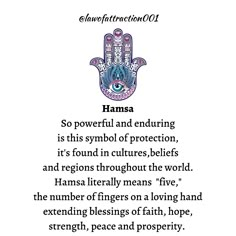 hamsa with the words, so powerful and enduring is this symbol of protection