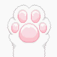 an animal's paw is shown in pink and white pixellated pixels on a white background