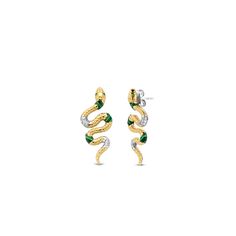 Iconic Emerald Snake Stud Earrings by Ti Sento - Available at SHOPKURY.COM. Free Shipping on orders over $200. Trusted jewelers since 1965, from San Juan, Puerto Rico. Snake Necklace Silver, Vintage Opulence, Emerald Green Stone, Multiple Earrings, Green Stones, Snake Jewelry, Snake Earrings, Snake Necklace, Contemporary Jewellery