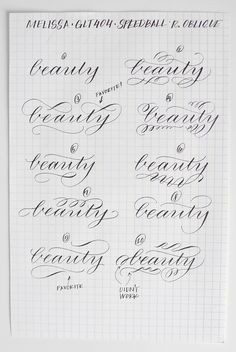 some type of calligraphy that is written in cursive writing, with the words beauty