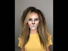 Easy lion or lioness makeup tutorial for Halloween using minimal products. Scar Halloween Costume, Lioness Makeup, Lion Costume Women, Leopard Makeup Halloween, Lion Costume Diy, Lion Face Paint, Lion Makeup, Lion Halloween, Leopard Makeup