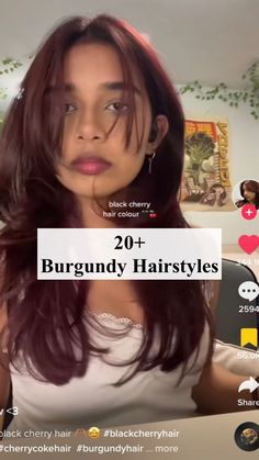 Transform your look with the rich, wine-inspired hues of burgundy hair, perfect for adding a touch of bold sophistication to your style. Cherry Coke Hair, Black Cherry Hair Color, Black Cherry Hair, Cherry Hair Colors, Cherry Hair, Hair 2024, Burgundy Hair, Going Viral, Your Style