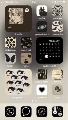 an iphone screen with various icons and numbers on the back side, including two different faces