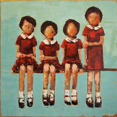 Black Folk Art, Inspiring Artists, Art Children, Portrait Series, 3 Sisters, Santa Fe New Mexico, Paul Klee, Canvas Projects