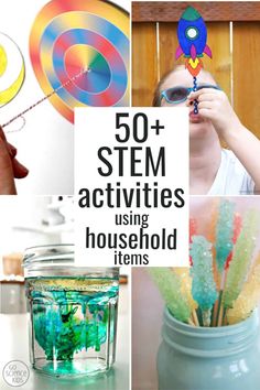 These fun STEM activities use only common household items that you probably already have laying around the house. These fun, educational activities will not only keep your kids happy and busy, but they will also help them continue to actively learning while they create, solve problems, and play. STEAM activities. STEM ideas. Boredom busters for kids. science experiments for kids. Cool Science Projects, Family Blessings, Boredom Busters For Kids, Fun Educational Activities, Easy Science Experiments