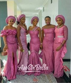 A bride should have friends who will accompany her on her wedding day and they should also look ravishing in our well tailored African wedding attire. This package comes in 5 sets, which means the listing is for 5 bridesmaids . Each bridesmaids get the following . Lace dress . Already made headgear Each of the bridesmaids need to send their measurements to you for a perfect fit before sending it to us here. Can be customized into any color of your choice too. Production takes 14business days and Nigerian Bridesmaid Dresses, 5 Bridesmaids, Bridesmaids Styles, Lace Styles For Wedding, Nigerian Wedding Dress, Onion Pink, Nigerian Style, African Bridesmaid Dresses, Nigerian Dress