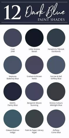 the 12 dark blue paint shades