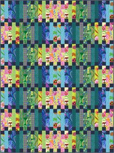 PRE - Order Kaffe Fassett - Zippers Quilt Kit - Cool February 2025 - Modern Fabric Shoppe Designer Fabric Collections, Strip Piecing, Kaffe Fassett Quilts, Free Spirit Fabrics, Strip Quilts, Colorful Quilts, Kaffe Fassett, Quilt Sizes, Fat Quarter Bundles