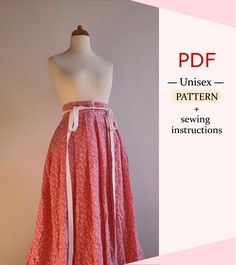 PDF Pattern of Chinese traditional Hanfu skirt. It is fastened with ties as you can see on pictures. This is the traditional way to wear the skirt.  ↓You may pair it with Hanfu shirt ↓ https://www.etsy.com/uk/listing/1243953722 ↓traditional type of Hanfu↓ https://www.etsy.com/uk/listing/1219701976 Sizes: S, M, L Each size has its own PDF file!  You will receive 4 PDF files. The pattern in all sizes + information PDF which contains:     *SEWING INSTRUCTIONS     *AMOUNT OF FABRIC YOU NEED     *FABRIC LAYOUT     *SIZE CHART     *INFO ON ASSEMBLING THE PAPER PATTERN The patterns are divided into A4 so you can print them on a regular printer. Difficulty:  If you're not sure about the difficulty, check our shop site. PLEASE NOTE this is a PDF download only, NOT a physical product. The PDF file w Hanfu Sewing Pattern, Hanfu Shirt, Hanfu Pattern, Hanfu Skirt, Chinese Hanfu Dress, Wraparound Skirt, Accordion Skirt, Chinese Pattern, Hanfu Dress