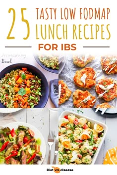 the cover of 25 tasty low fodmap lunch recipes