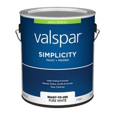 a white paint with the words valspar simpl city on it