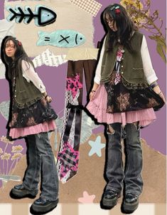 Edgy Fits, Outfits Pastel, 2000s Japanese Fashion, Alt Clothes, Lacey Dress, Alt Outfits, Grunge Fashion Soft, Cool Fits, Cute Summer Outfits