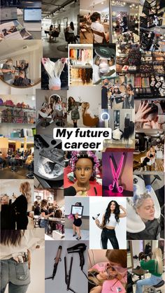 the collage shows many different images of women in their hair and clothes, with text that reads my future career