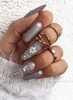 Nail Colors Winter, Snowflake Nails, Nail Swag, Winter Nail Art, Winter Nail Designs