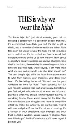 an article from the magazine, titled this is why we wear the hijab