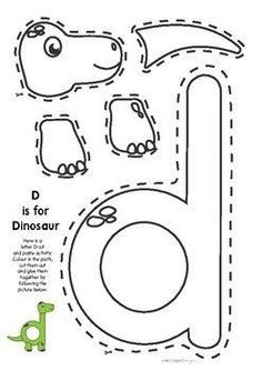 the letter d is for dinosaur cut out and glue it on to make an animal shape