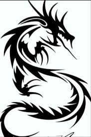 a black and white dragon tattoo design