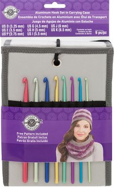 an assortment of knitting needles in a package