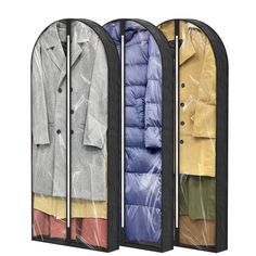 PRICES MAY VARY. [4" Gussetes Design] Each suit bags for closet storage has 4" gussetes, made of environmental Non-woven fabric,provide wider and larger space than others hanging clothes bag,allows to store more clothes. [Large capacity] Dimension: 60"x 24"x 4", Each clothes bags for storage has enough space to store 8-pack shirts, 6-pack sweaters or 3-pack winter jack in, for multiple suits, coats,or seasonal clothing and not put any pressure on the items, nice a solution for keeping your cloth Hanging Clothes Storage, Garment Cover, Suit Bag, Travel Clothing, Jacket Sweater, Hanging Clothes, Clothes Storage, Storage Bags For Clothes, Shirts Black