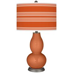 an orange lamp on a white background