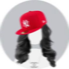 a red baseball cap on top of a mannequin's head in front of a white background