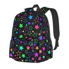 -Size: 11 X 6.3 X 16.9 Inch. Fit Your Communication Folders (A4), Ring Notebook, Huge Lunch Box, And Pencil Case With Room Still Left Over For An Extra Change Of Clothes. The Side Pockets Can Hold A Regular Water Bottle Fine.16.9 Inch Backpacks For Students Is Big Enough To Hold 15 Inch Laptop, Books, Lunch Bag, Pencil Bag, Water Bottle, Umbrella. -Meterial: 600d Oxford Cloth (Polyester),Strong And Wear-Resistant. High Quality Workmanship Line; Stylish Lightweight And Unique Print Backpack For C Cute Neon Outfits, Kidcore Backpack, Scene Backpack, Neon Stars, Guess Backpack, Leather Backpacks School, Ring Notebook, Steve Madden Backpack, Backpack Fjallraven