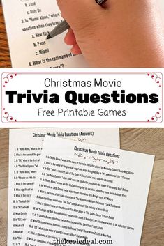 the christmas movie trivia questions printable game for kids and adults to play with